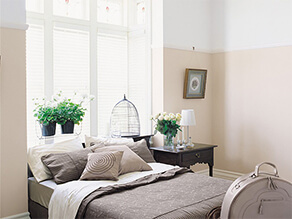 White Neutral Victorian Painted Bedroom With Birdcage